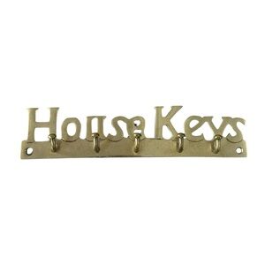Vintage 70s “House Keys” Brass Key Holder Wall Hanging
